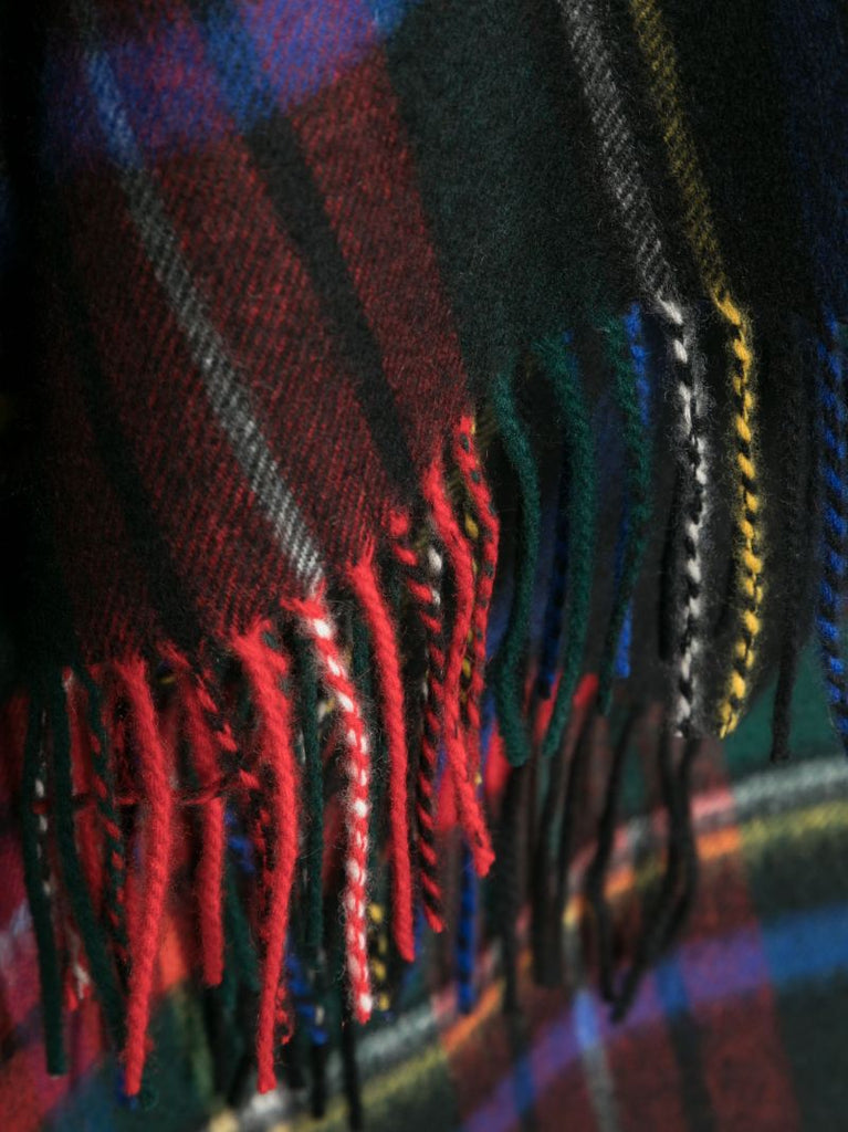 Black Tartan Check Cashmere Stole