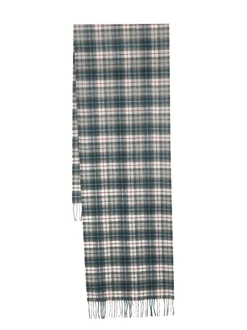 Blue Tartan Check Cashmere Scarf