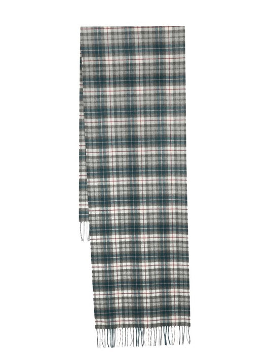Blue Tartan Check Cashmere Scarf