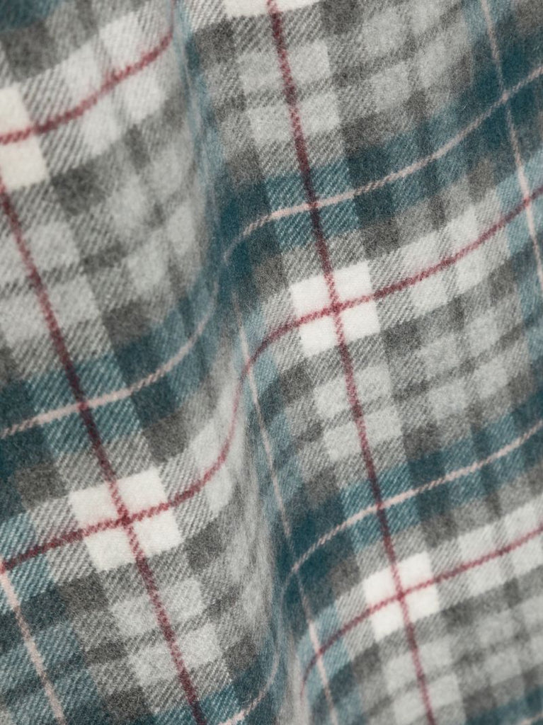 Blue Tartan Check Cashmere Scarf