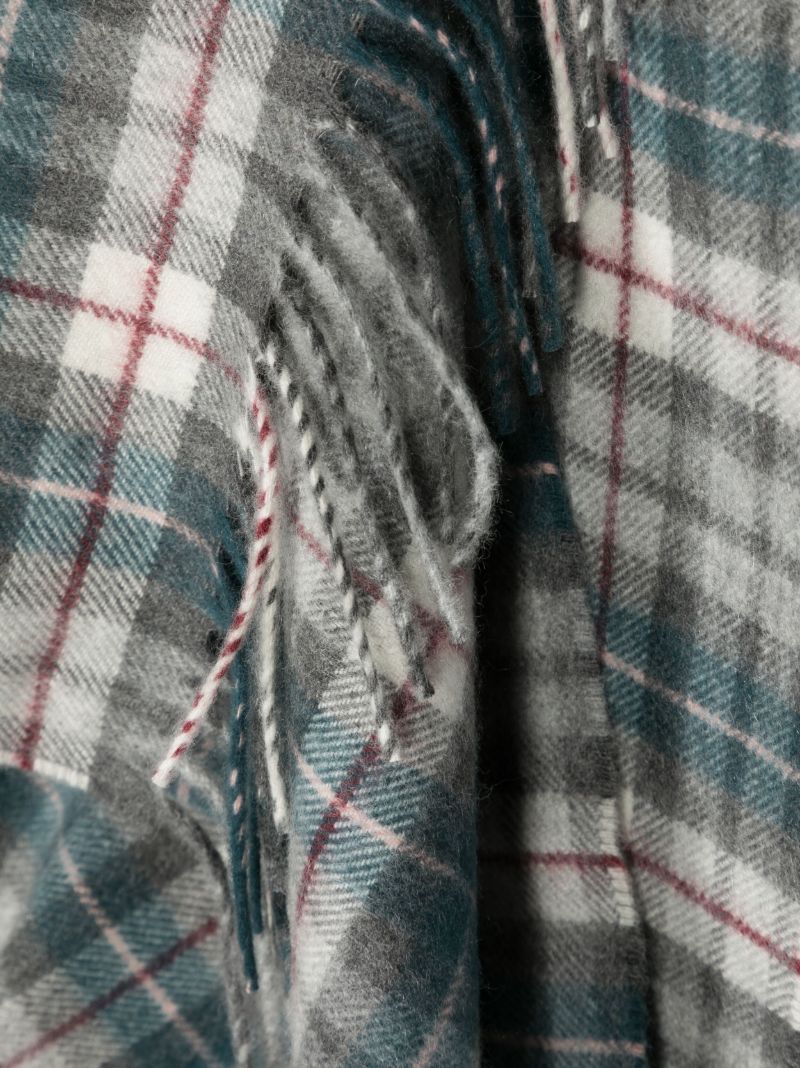 Blue Tartan Check Cashmere Scarf