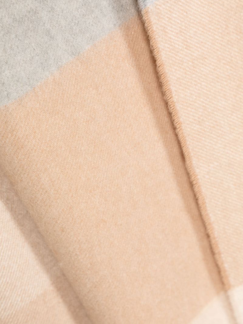 Neutral Cashmere Checked Scarf