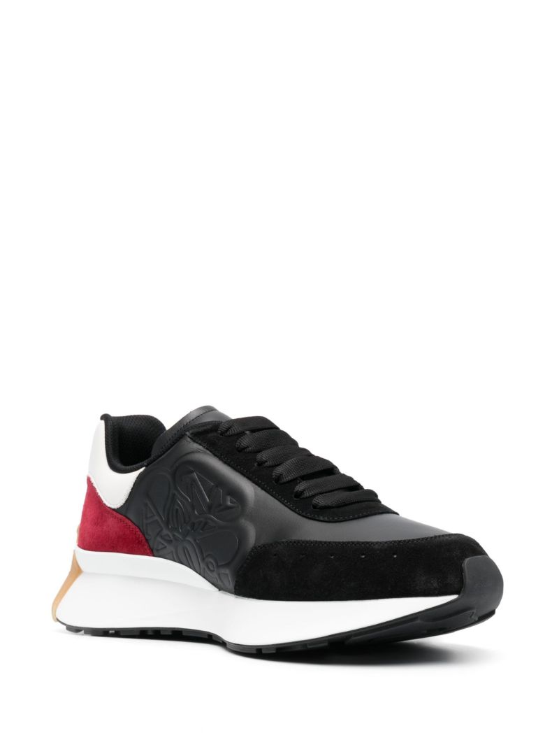 Black Embossed Logo Sneakers