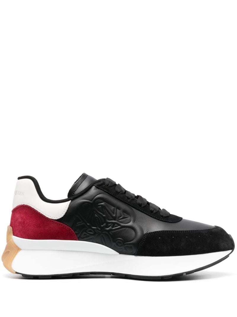 Black Embossed Logo Sneakers
