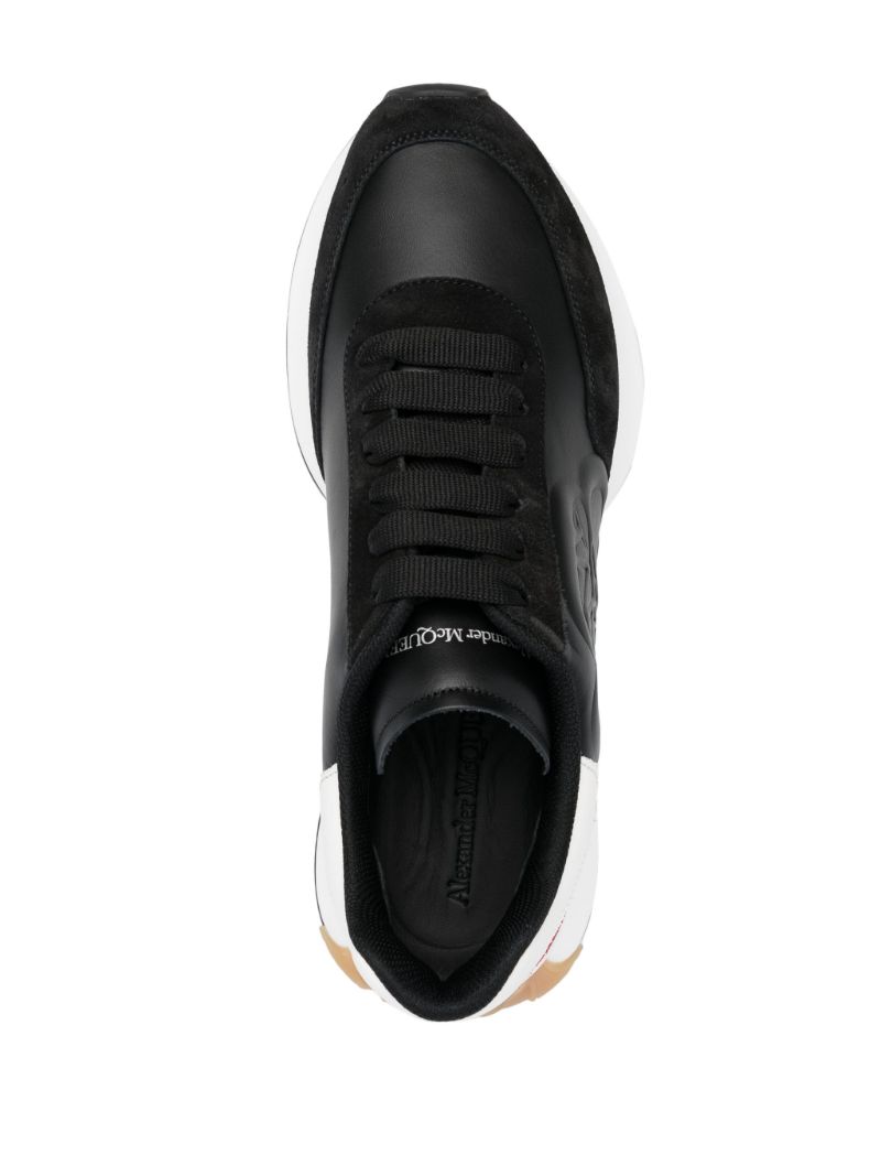 Black Embossed Logo Sneakers