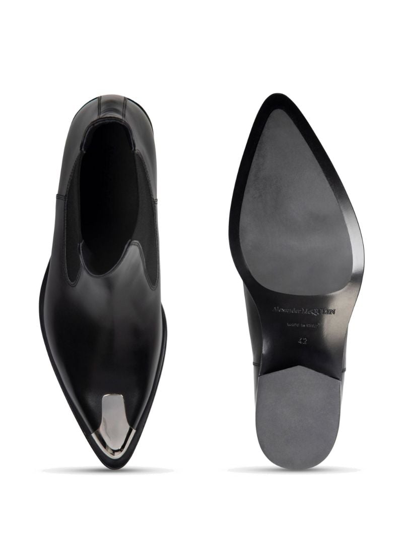 Black Punk Leather Chelsea Boots