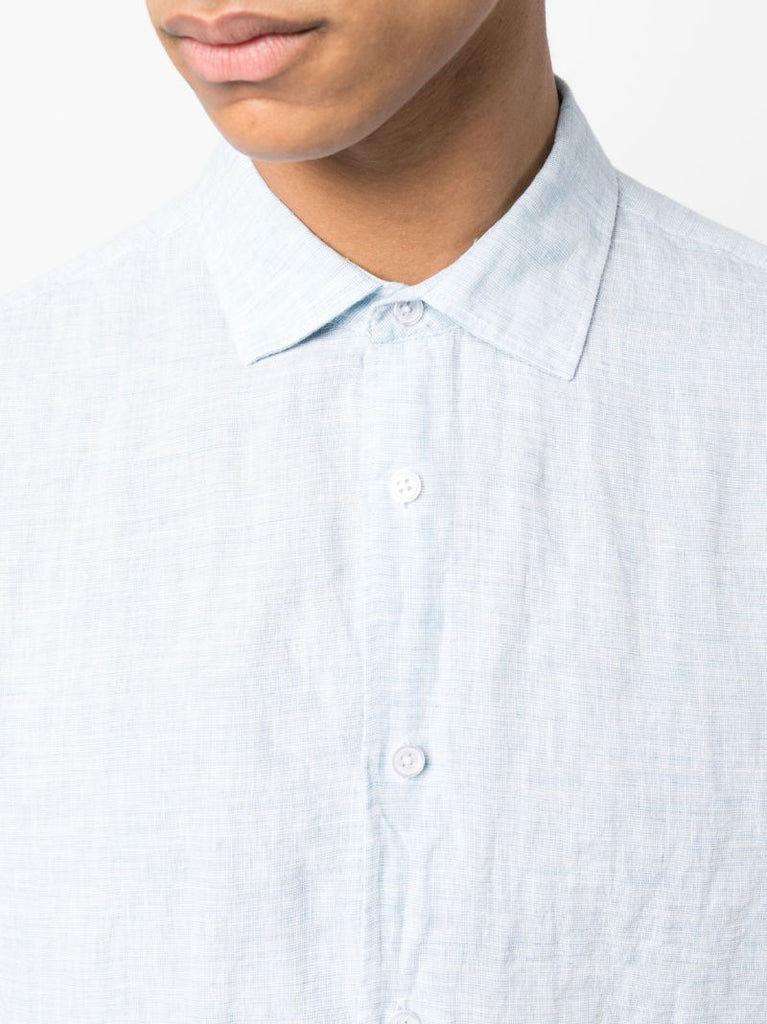 Blue Giles Linen Shirt