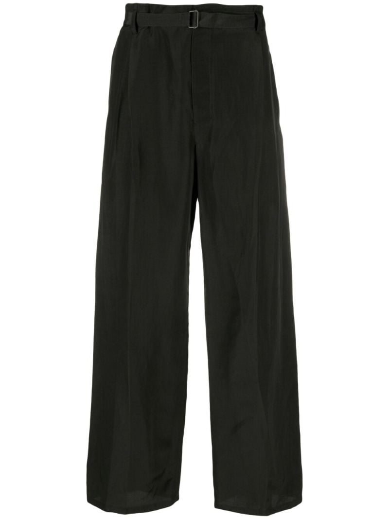 Black Belted Straight-leg Trousers