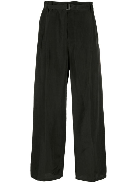 Black Belted Straight-leg Trousers
