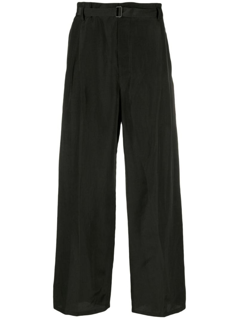 Black Belted Straight-leg Trousers