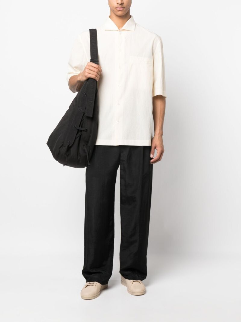Black Belted Straight-leg Trousers