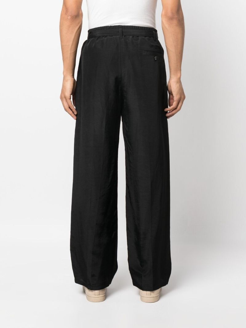 Black Belted Straight-leg Trousers