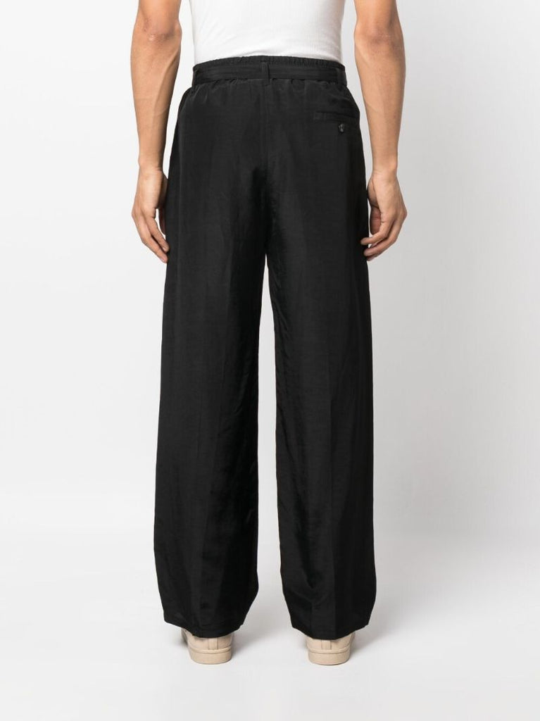 Black Belted Straight-leg Trousers