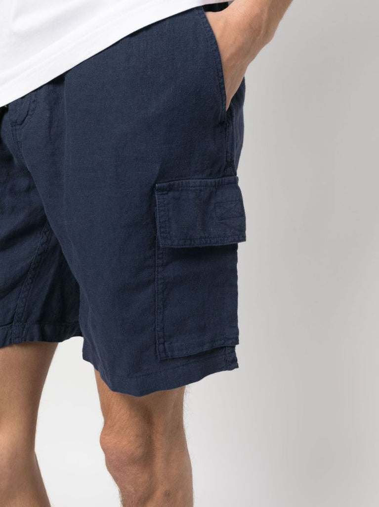 Blue Linen Deck Shorts