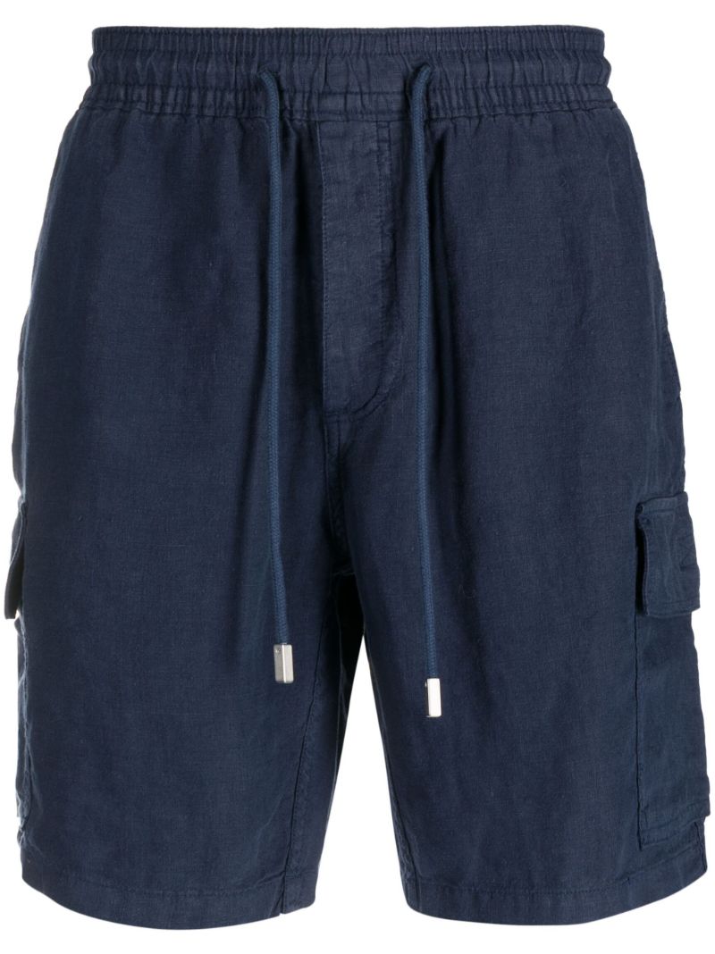 Blue Linen Deck Shorts
