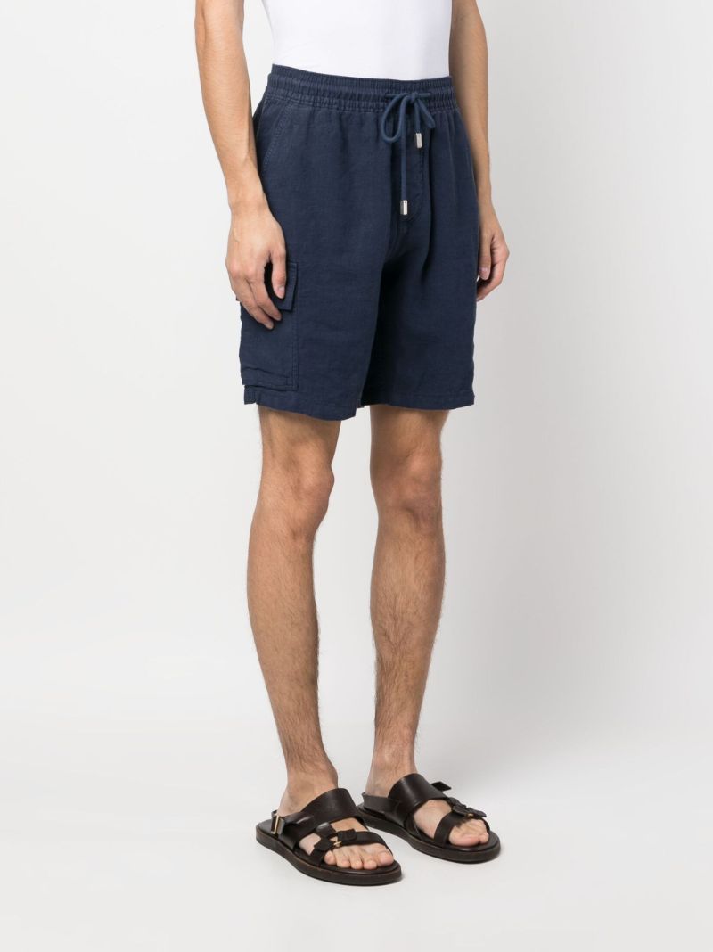 Blue Linen Deck Shorts