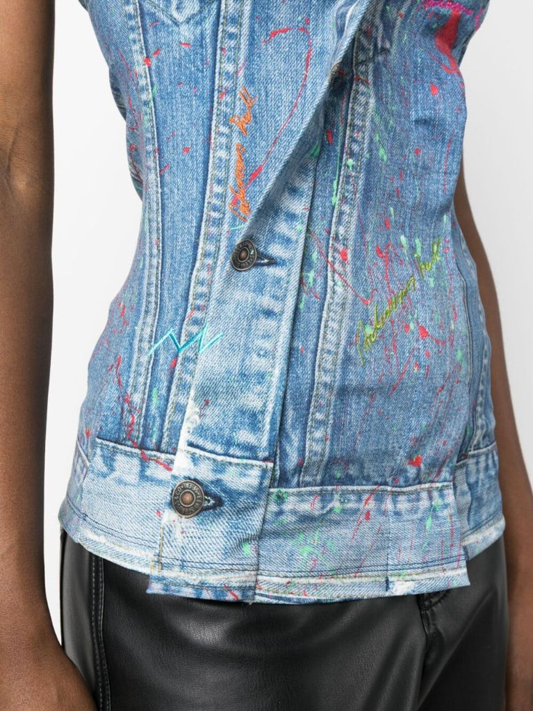 Blue Asymmetric Strapless Top