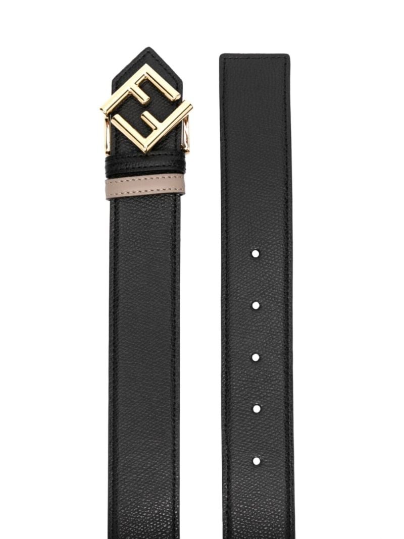 Black Logo Plaque Leather Belt