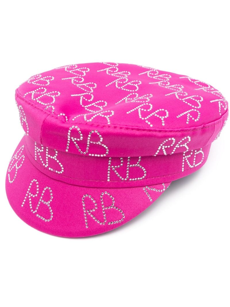 Pink Crystal Embellished Beret