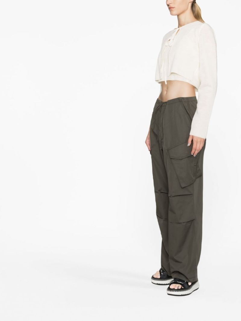 Green Ginerva Cotton Cargo Trousers