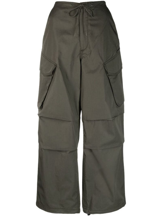 Green Ginerva Cotton Cargo Trousers