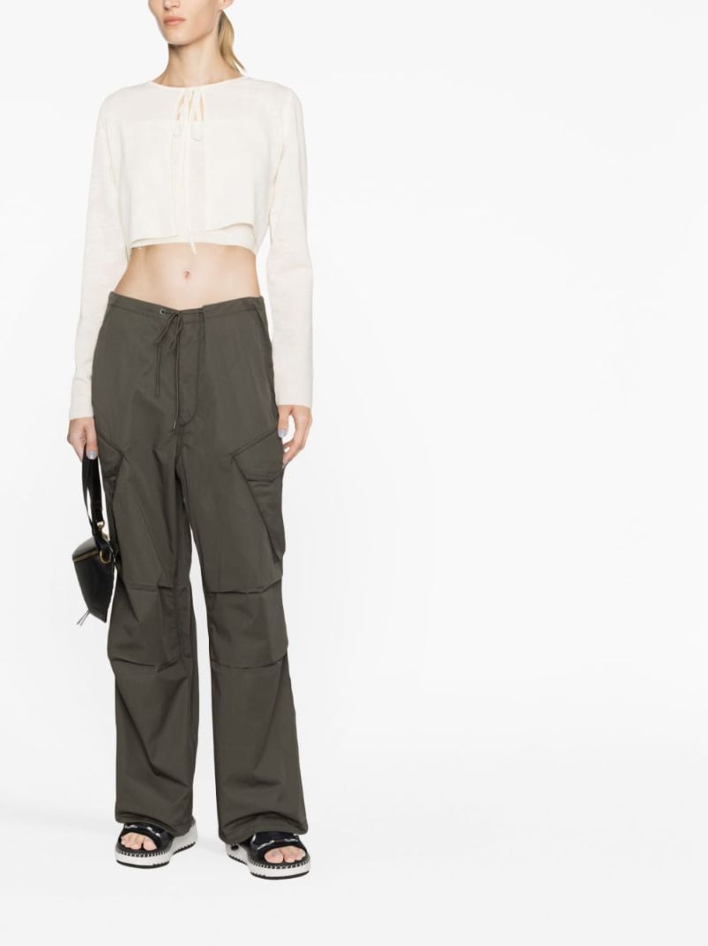 Green Ginerva Cotton Cargo Trousers