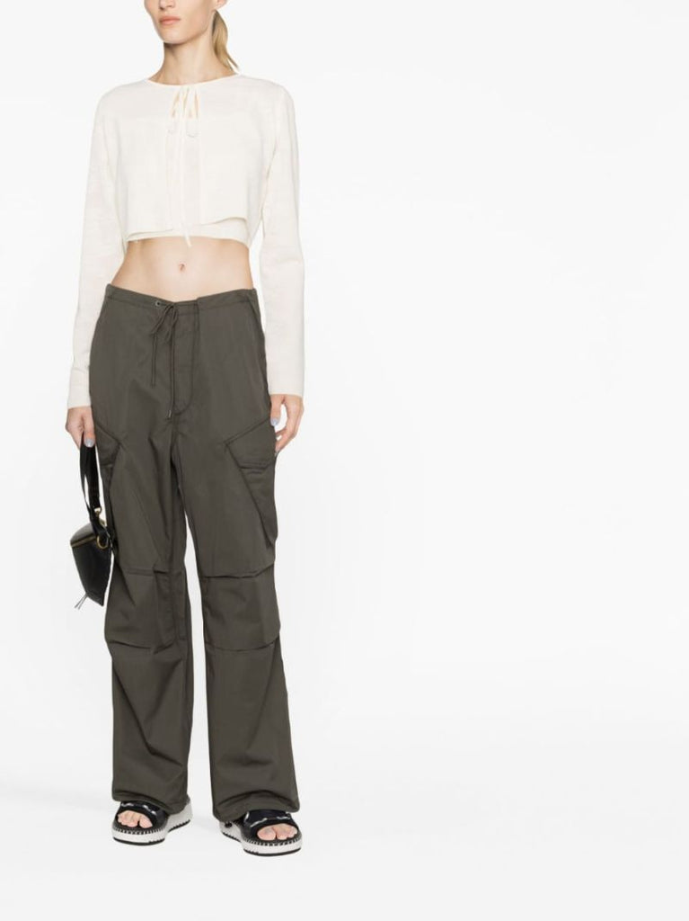 Green Ginerva Cotton Cargo Trousers
