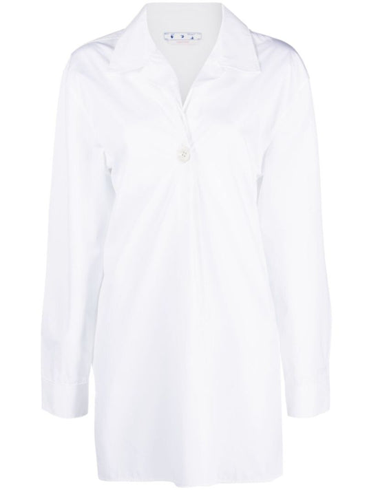 White Cotton Long Sleeved Shirt