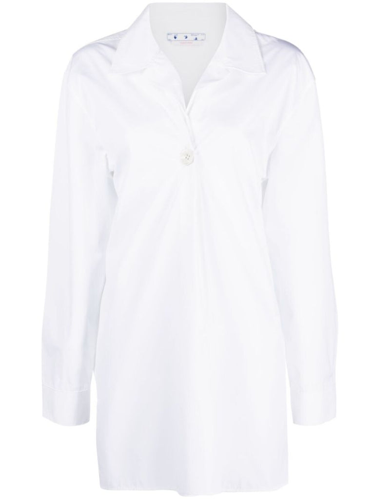 White Cotton Long Sleeved Shirt