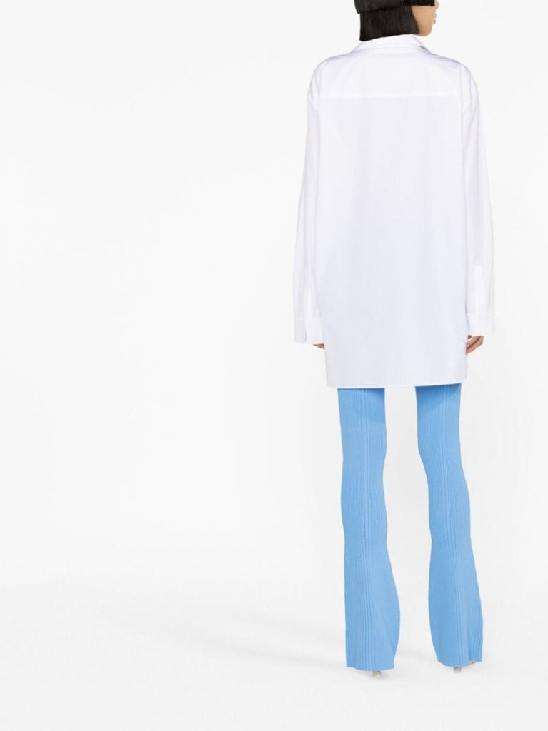 White Cotton Long Sleeved Shirt