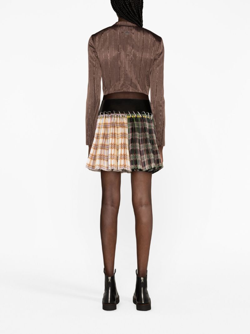 Orange Borovets Pleated Mini Skirt