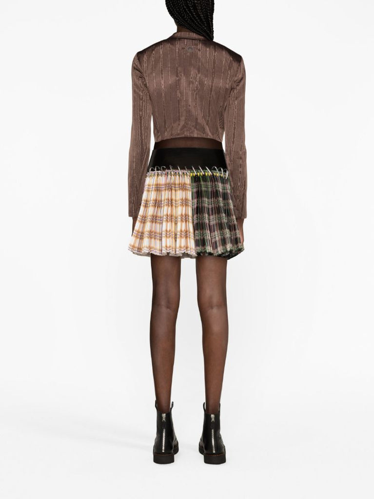 Orange Borovets Pleated Mini Skirt