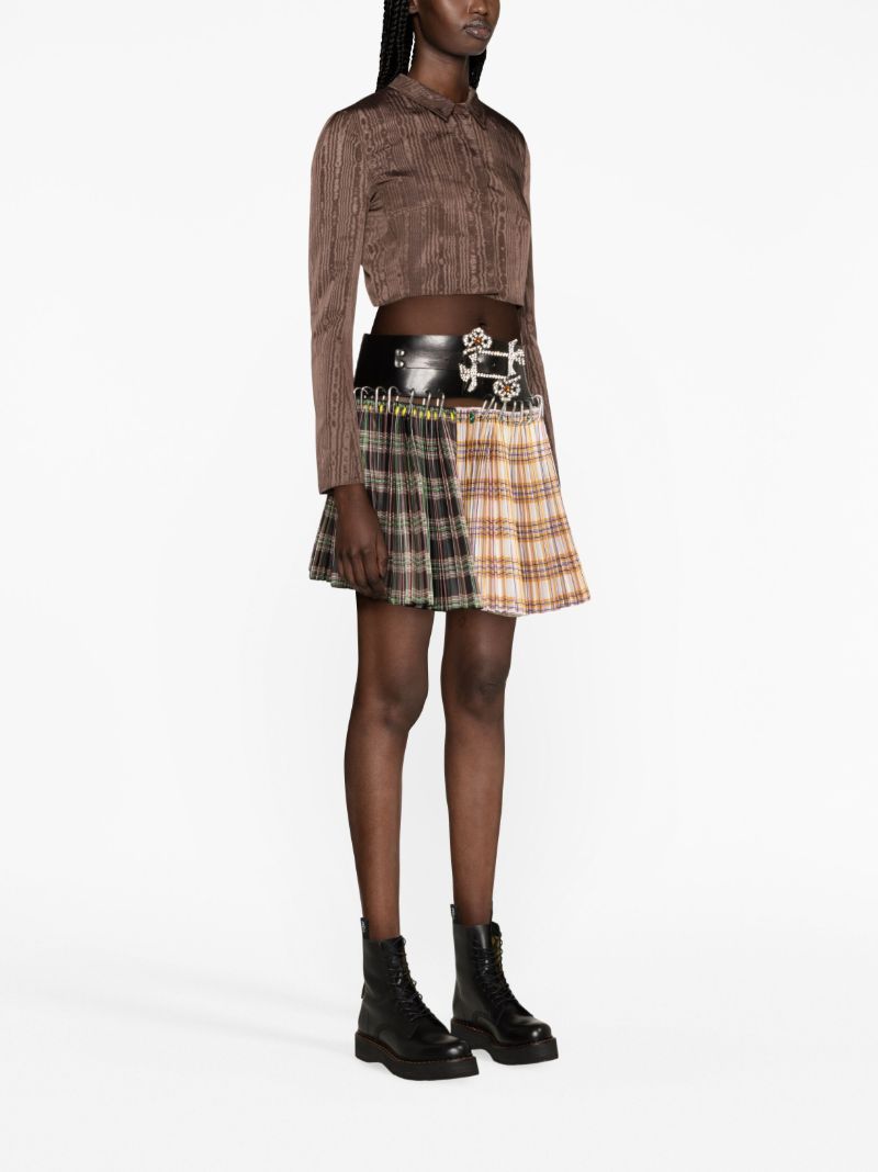 Orange Borovets Pleated Mini Skirt