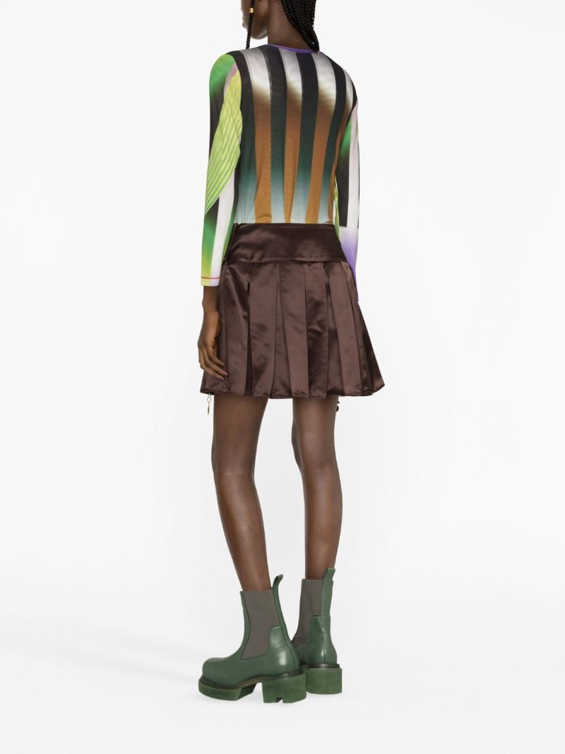 Brown Camber Pleated Mini Skirt