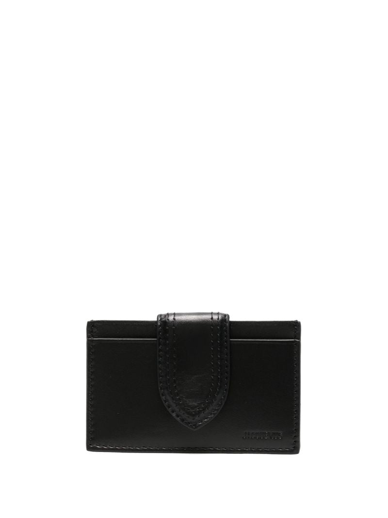 Black Le Porte Carte Bambino Leather Wallet
