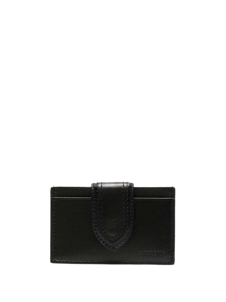 Black Le Porte Carte Bambino Leather Wallet