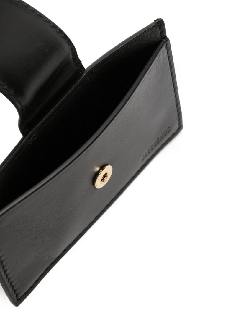 Black Le Porte Carte Bambino Leather Wallet