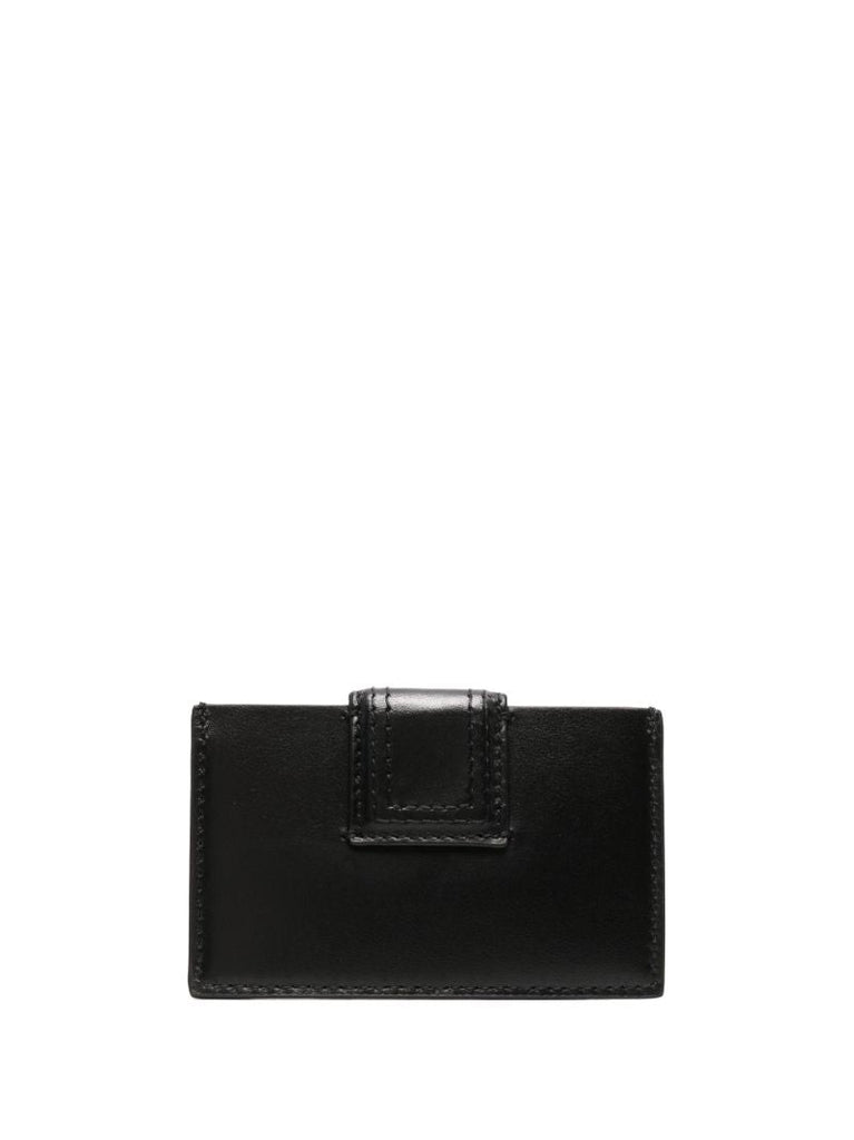 Black Le Porte Carte Bambino Leather Wallet