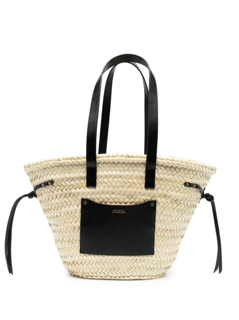 Beige Cadix Raffia Tote Bag