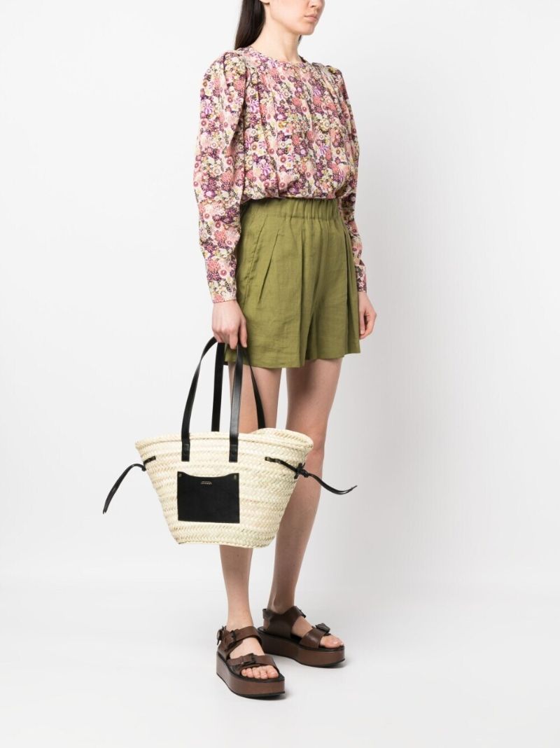 Beige Cadix Raffia Tote Bag