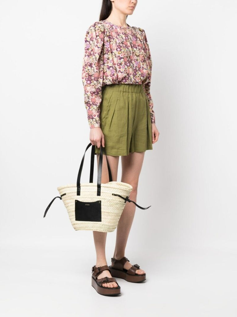 Beige Cadix Raffia Tote Bag