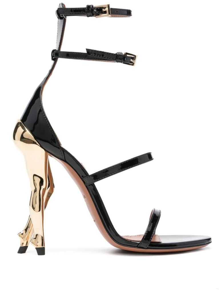 Black Cabaret 130 Leather Sandals