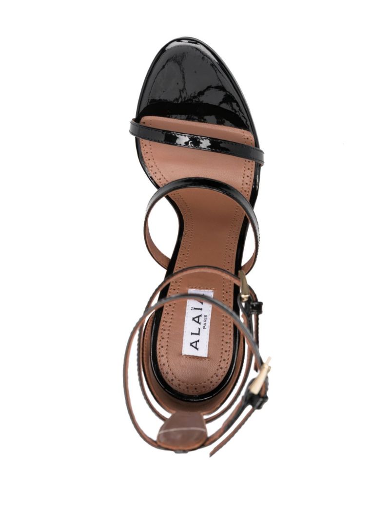 Black Cabaret 130 Leather Sandals