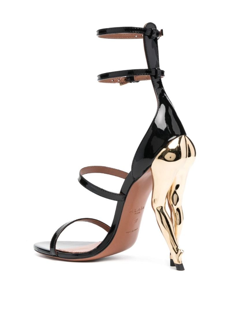 Black Cabaret 130 Leather Sandals