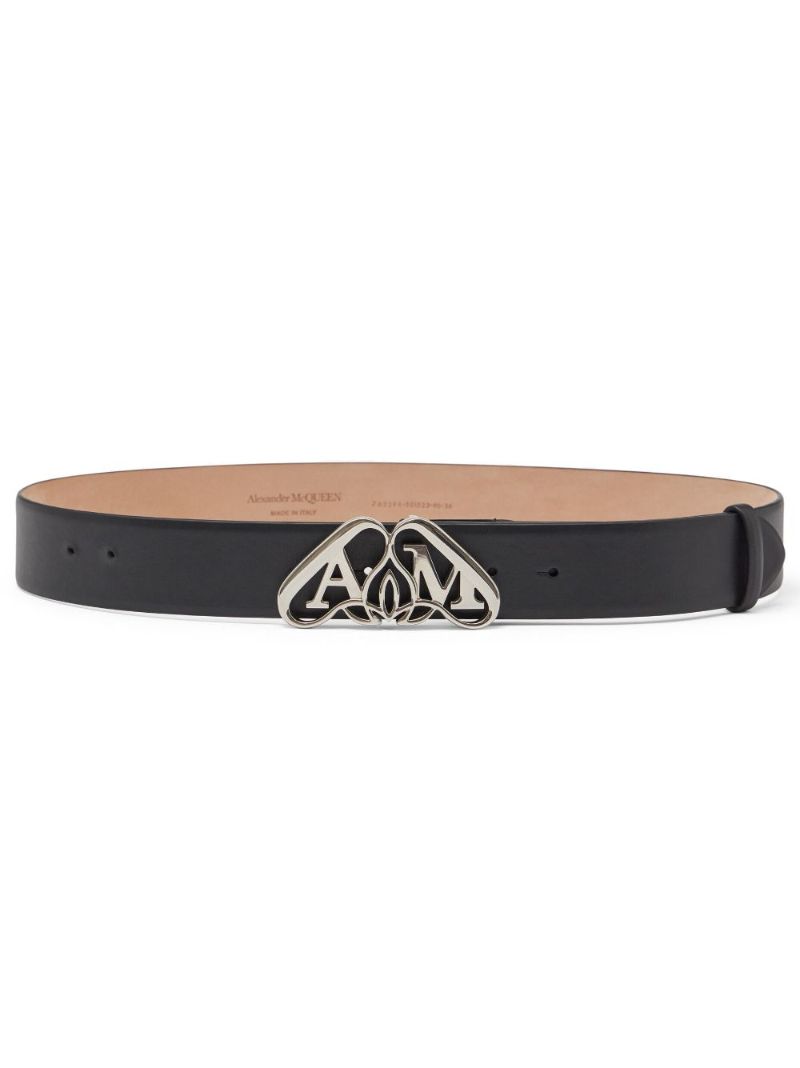 Black Seal-logo Leather Belt