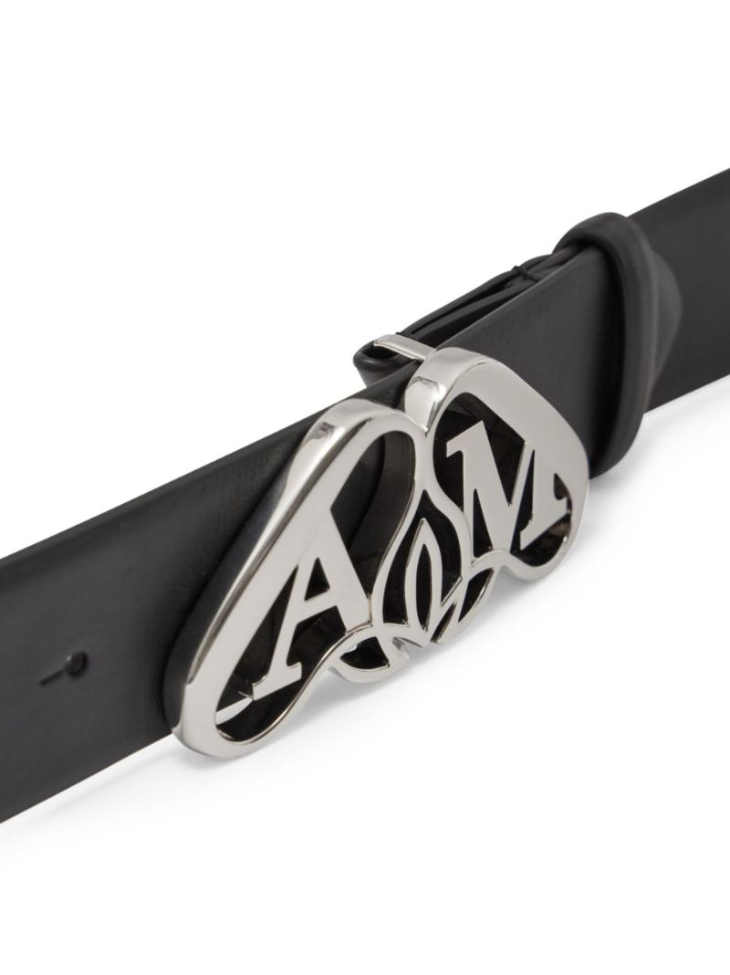 Black Seal-logo Leather Belt