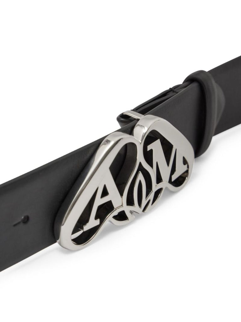 Black Seal-logo Leather Belt