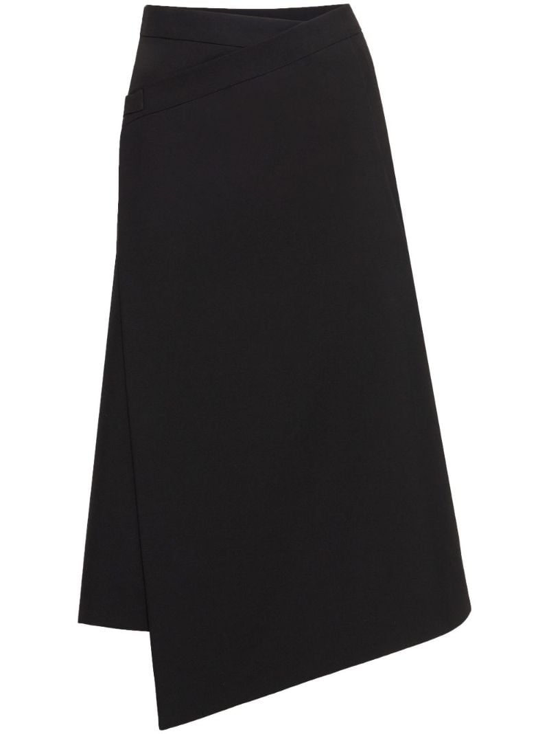 Black Asymmetric Wrap-effect Skirt