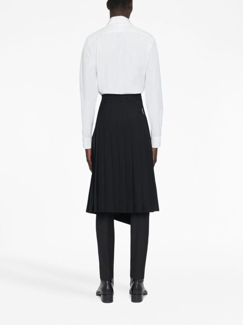 Black Asymmetric Wrap-effect Skirt