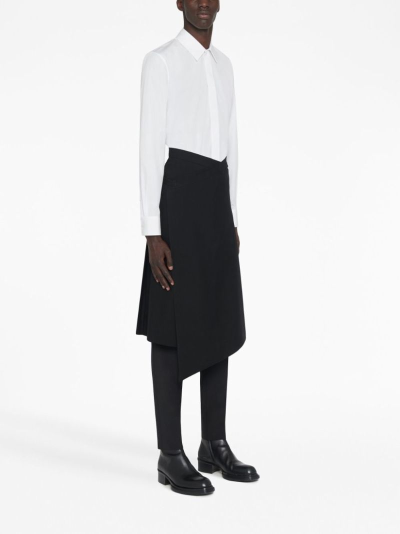 Black Asymmetric Wrap-effect Skirt